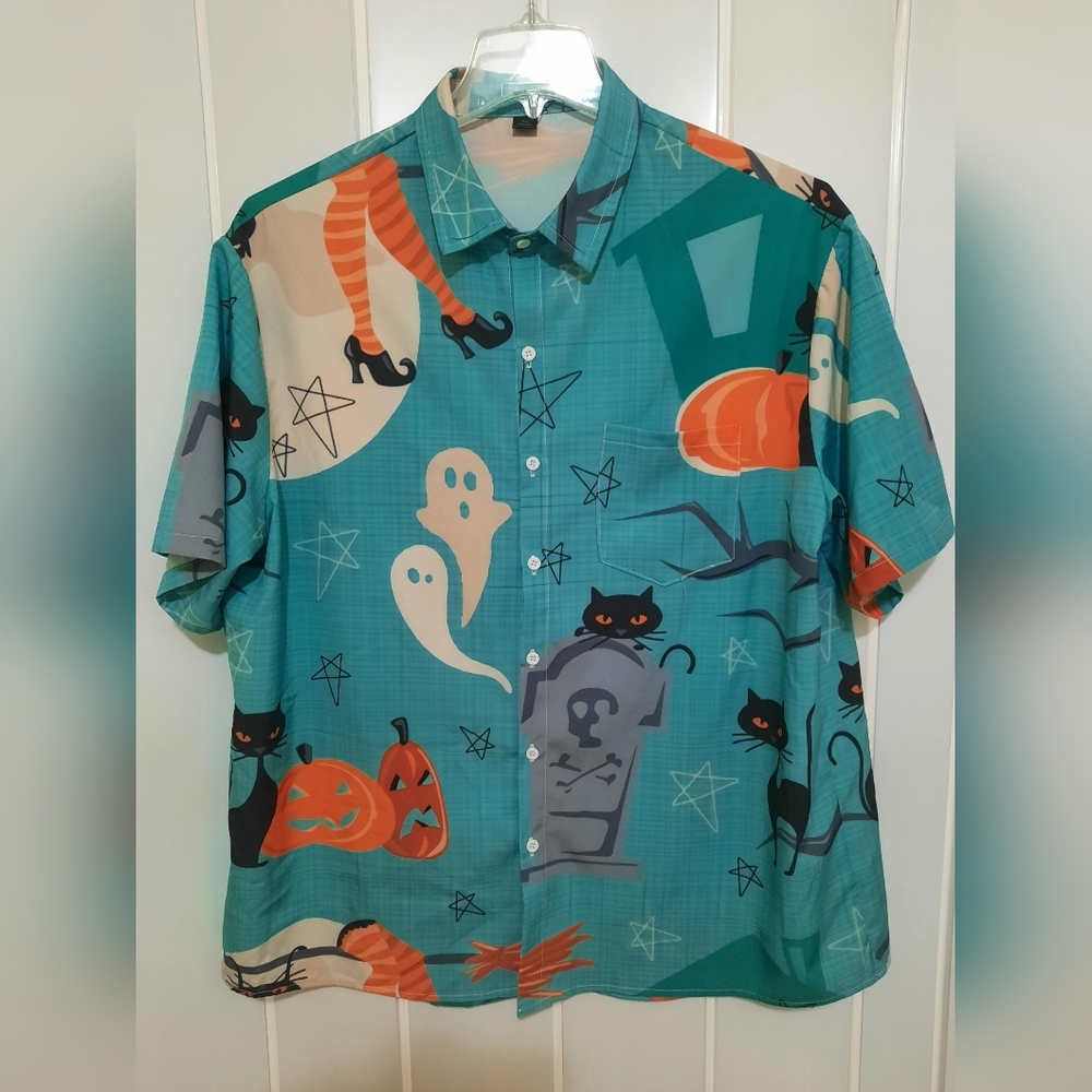 Halloween Print Button Up